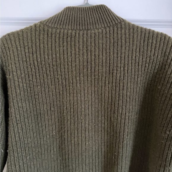 Sezane Lucas Sweater Ribbed Khaki Cotton Wool Sz S - Picture 6 of 11